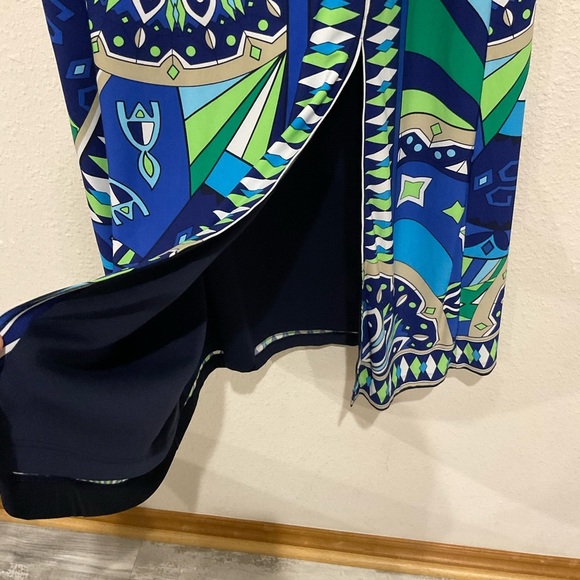 Chico's Abstract Maxi Skirt Boho Stretch Pull On Side Split Size 8 (Chic… - Picture 2 of 9